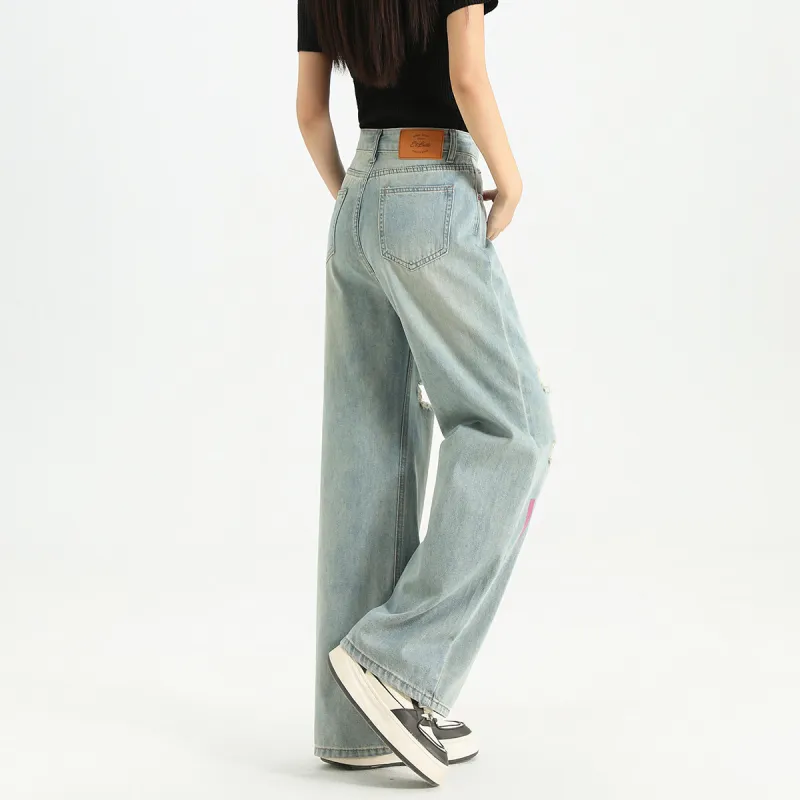 FAWENXIANGZI Jeans Women's Light Blue-2