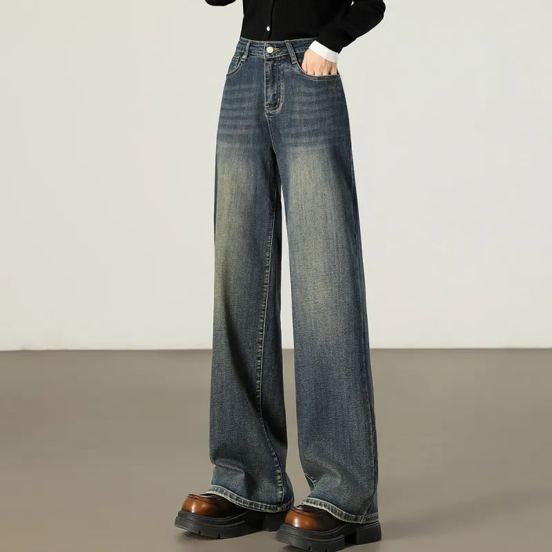 FAWENXIANGZI Jeans Women's Denim Blue-2