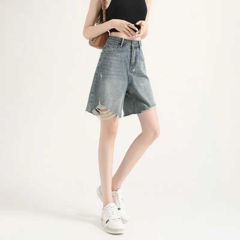 FAWENXIANGZI Denim Shorts Women's-8