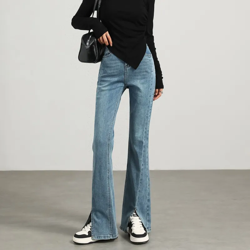 FAWENXIANGZI Jeans Women's Light Blue-8