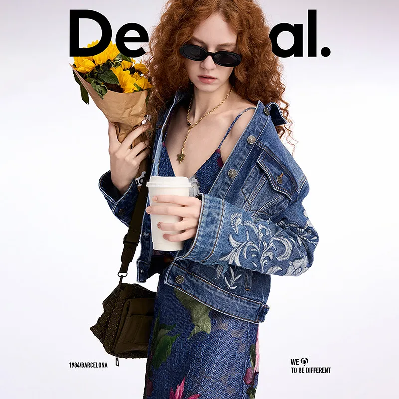 Desigual Denim Jackets Women's Medium Blue Denim-1