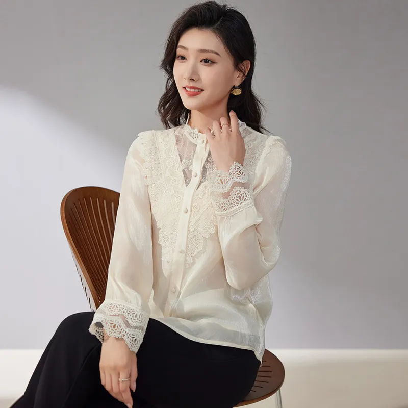 Hang Yi Court Shirts Women's Champagne-4