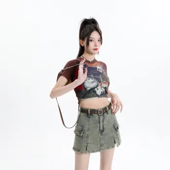 YINLEI Cargo Short Skirts Women's