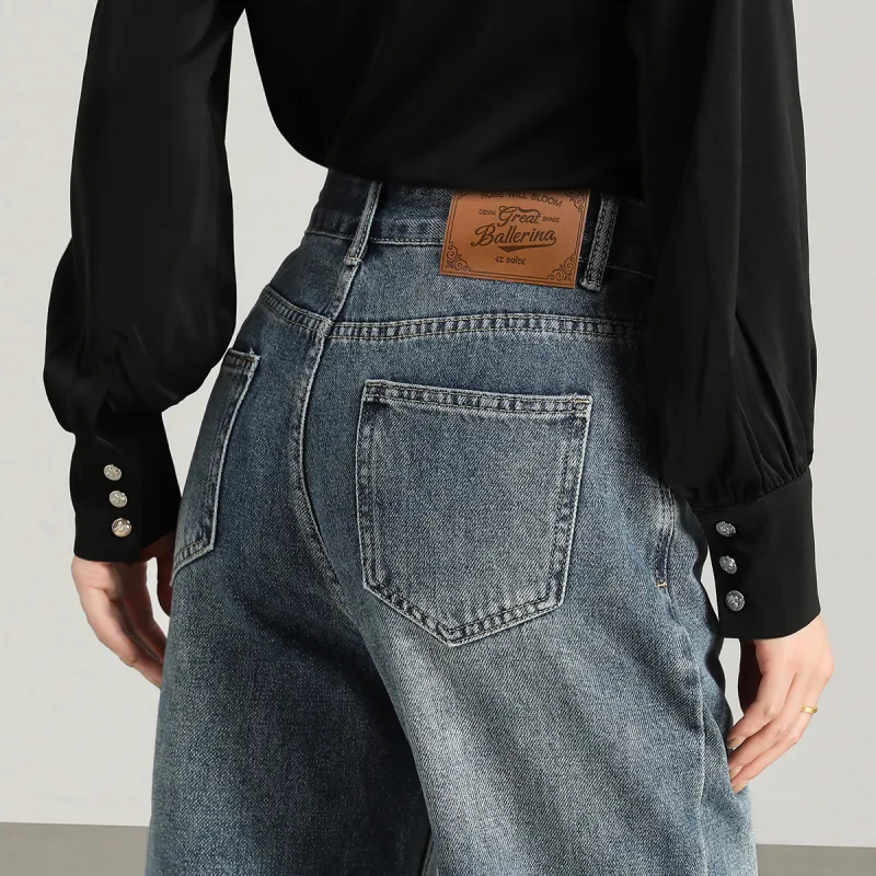 FAWENXIANGZI Jeans Women's Blue-2