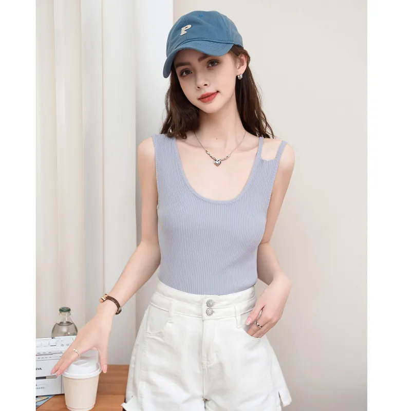 FAWENXIANGZI Tank Tops Women's Light Blue-1