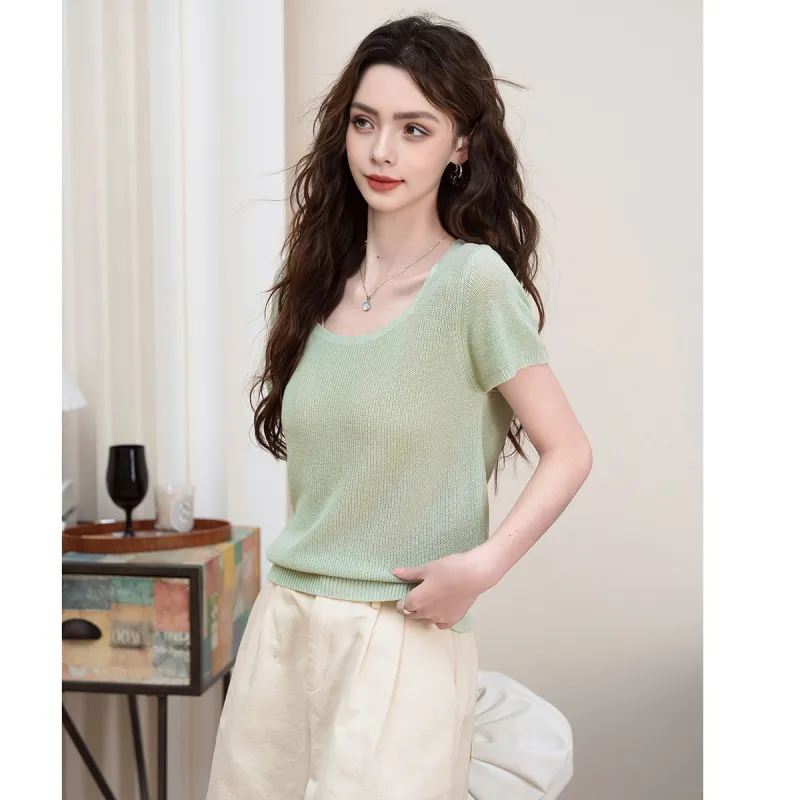 FAWENXIANGZI Knitwear Women's Light Green-1