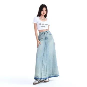 YINLEI Denim Long Skirt Women's