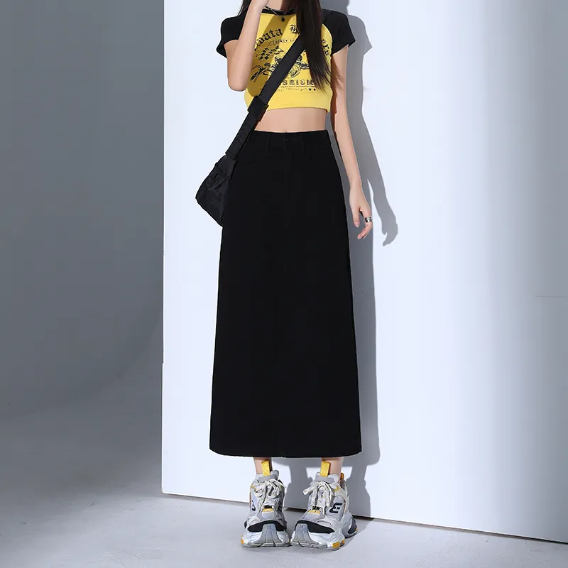 YINLEI Denim Long Skirt Women's-1
