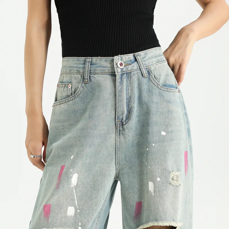 FAWENXIANGZI Jeans Women's Light Blue-3