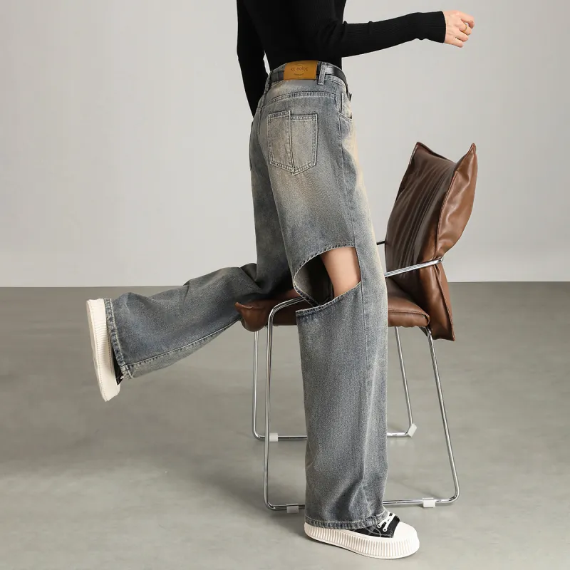 FAWENXIANGZI Jeans Women's Blue-5