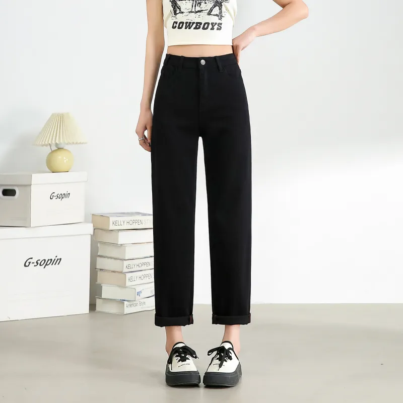 FAWENXIANGZI Jeans Women's Black-10