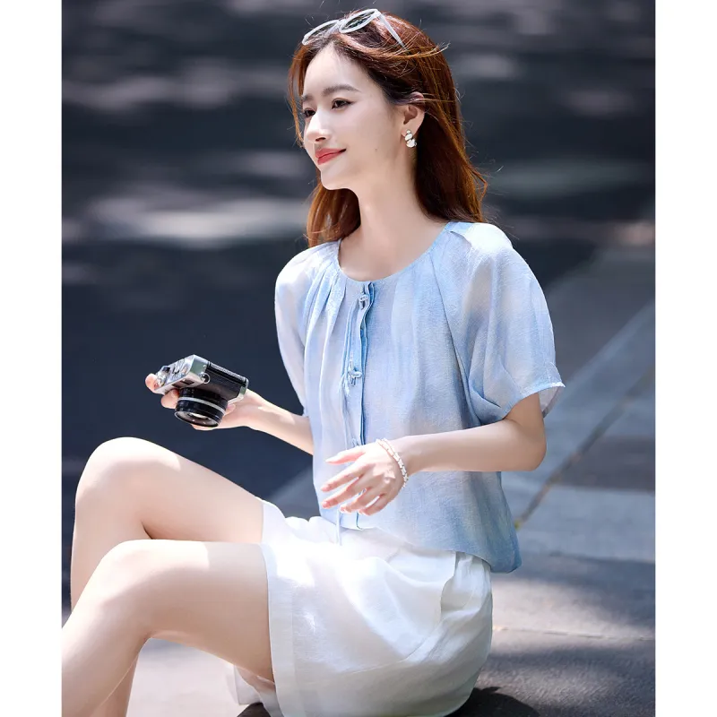 Still quiet Shirts Women's Blue-2