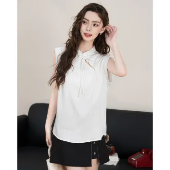 FAWENXIANGZI Tank Tops Women's White