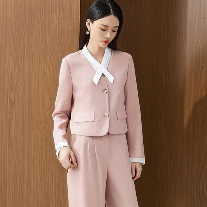 Hang Yi Court Casual Suit Women's Pink-1