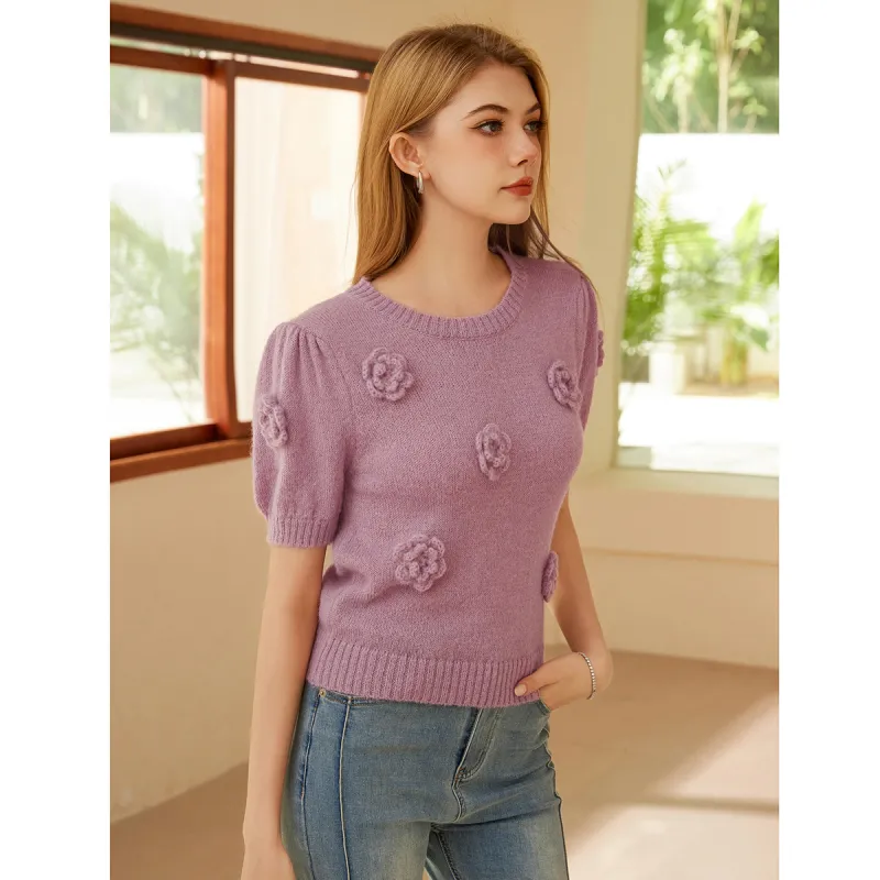 FAWENXIANGZI Knitwear Women's Pink Purple-7