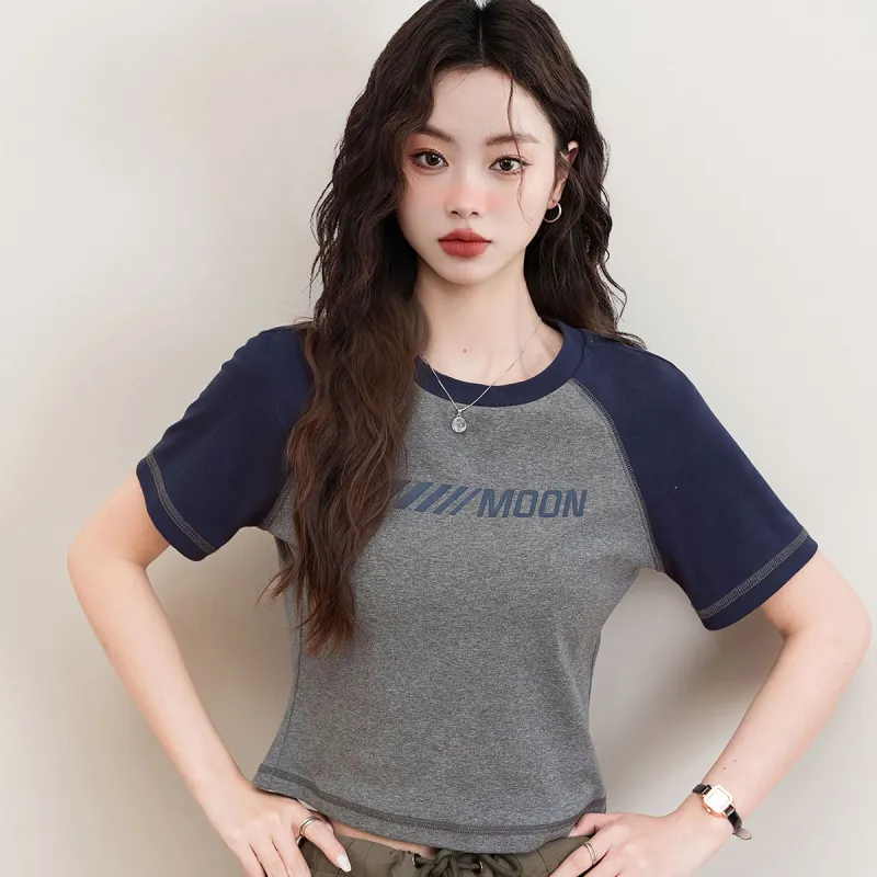 FAWENXIANGZI Raglan Sleeve T Shirt Women's-1