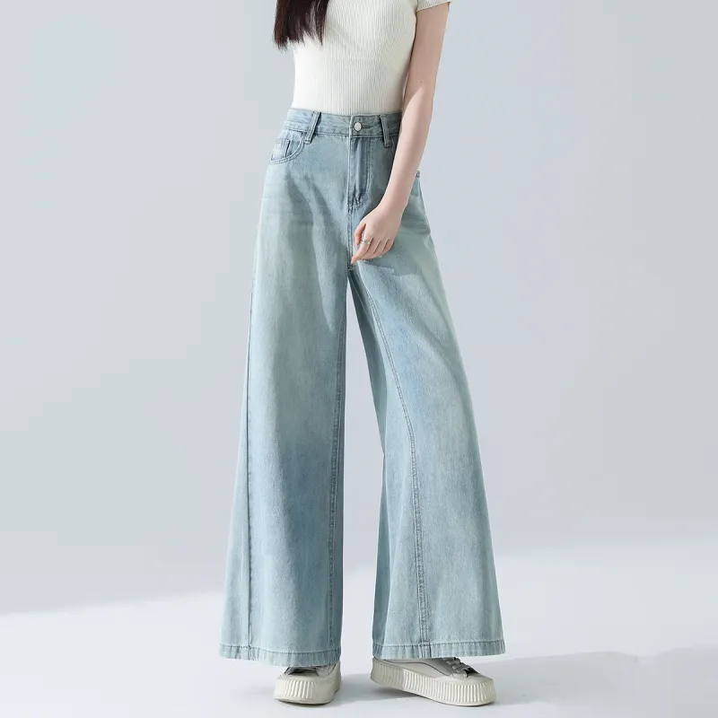 FAWENXIANGZI Jeans Women's Light Blue-4