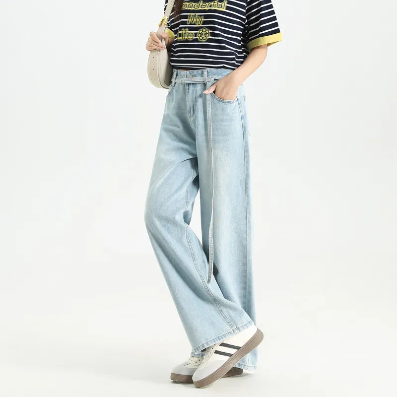 FAWENXIANGZI Jeans Women's Light Blue-1