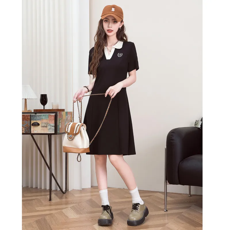 FAWENXIANGZI Short Sleeved Dress Women's-2