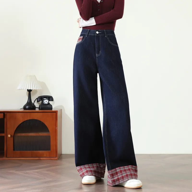 FAWENXIANGZI Jeans Women's Dark Blue-6