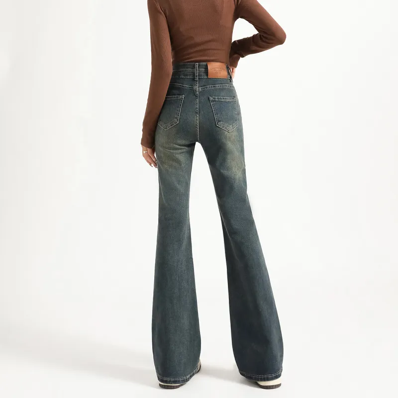 FAWENXIANGZI Jeans Women's Vintage Blue-7