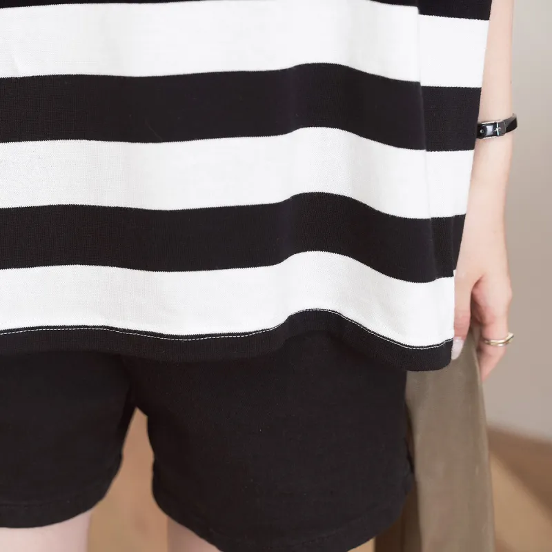 FAWENXIANGZI T Shirts Women's Black & White-8