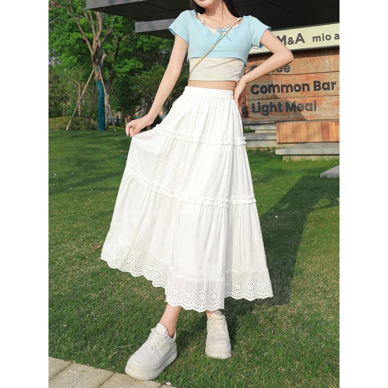 YINLEI Casual Long Skirt Women's-3
