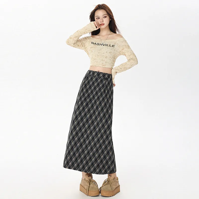 YINLEI Casual Long Skirt Women's-3