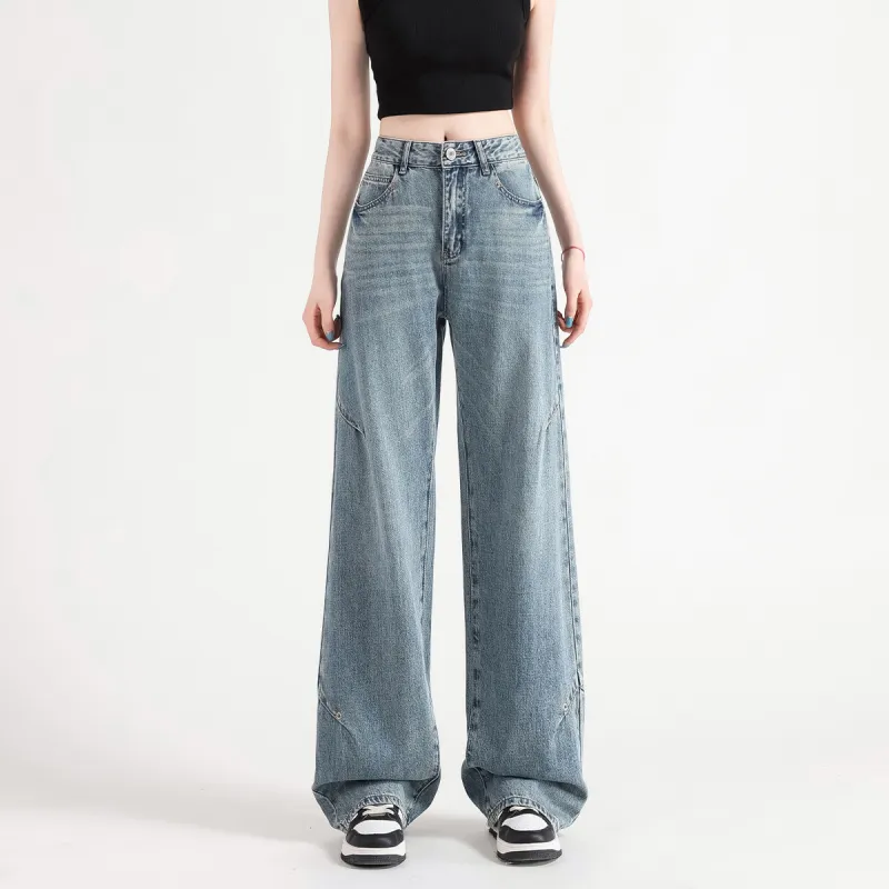 FAWENXIANGZI Jeans Women's Nostalgic Blue-4