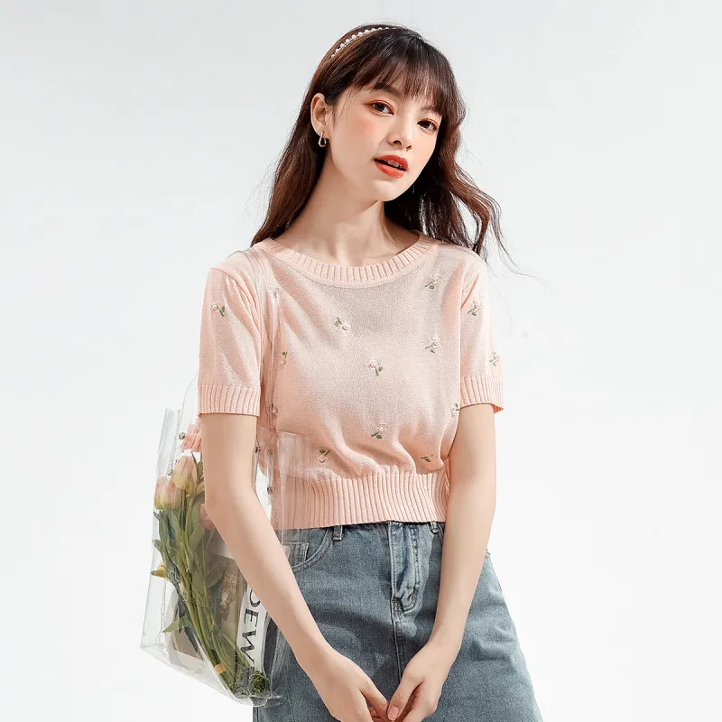 FAWENXIANGZI Knitwear Women's Pink-4