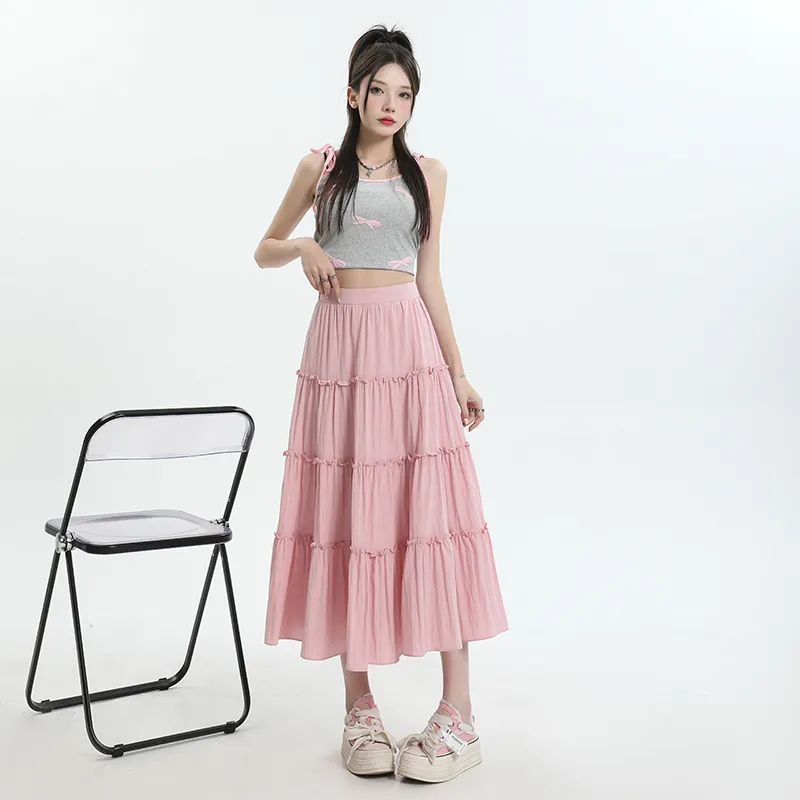 YINLEI Casual Long Skirt Women's-3