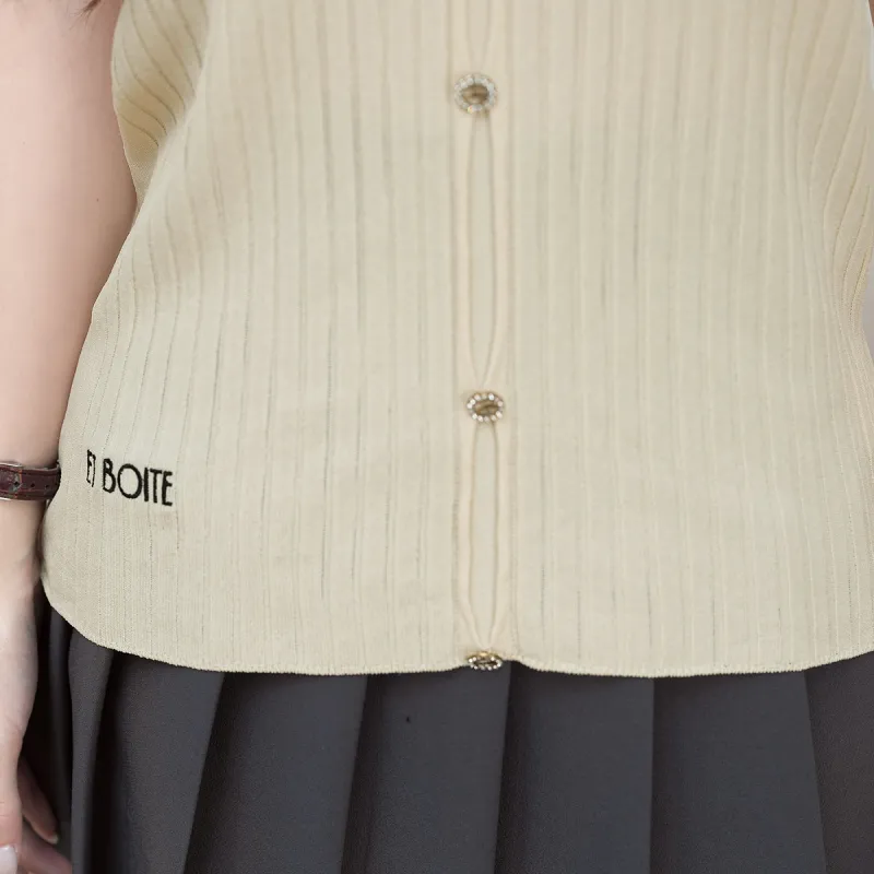FAWENXIANGZI Tank Tops Women's Apricot-5