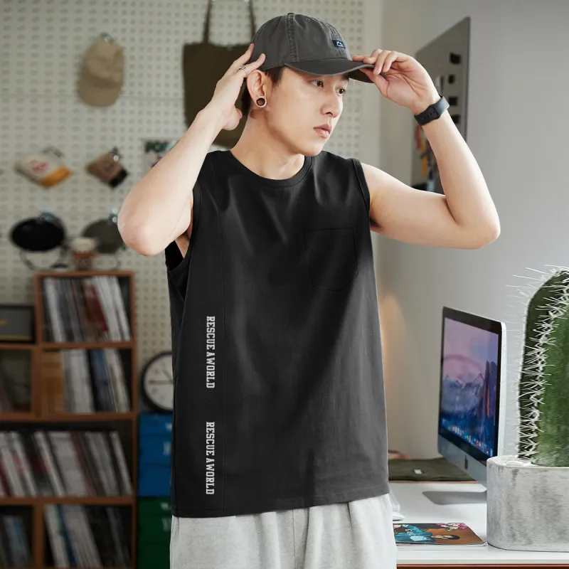 Tonlion Tank Tops Men Black-1