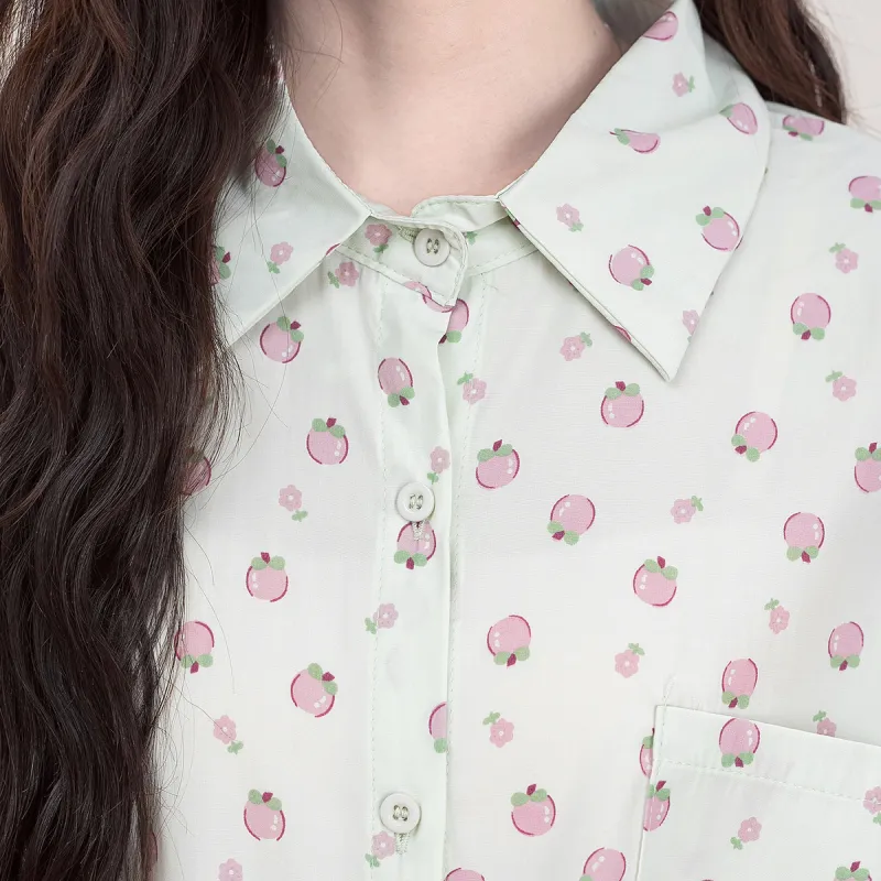 FAWENXIANGZI Shirts Women's Green-3