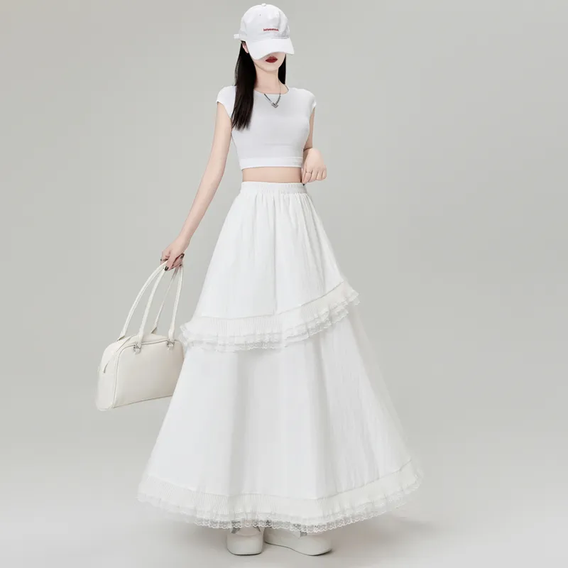 YINLEI Casual Long Skirt Women's-5