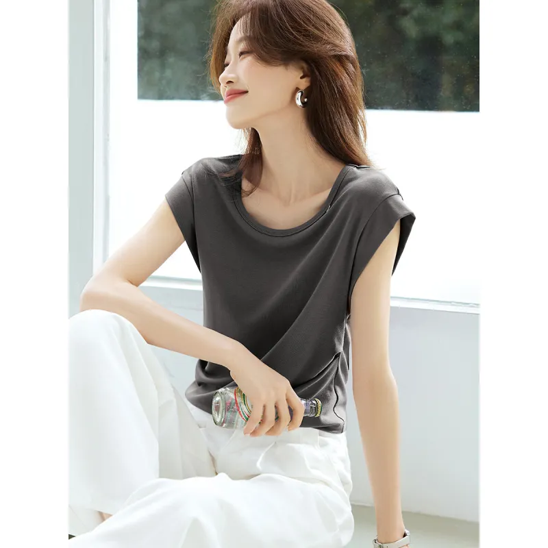 Mo Han Yi Mei Flutter Sleeve T Shirt Women's-3