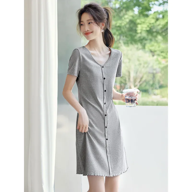 Mo Han Yi Mei Short Sleeved Dress Women's-1