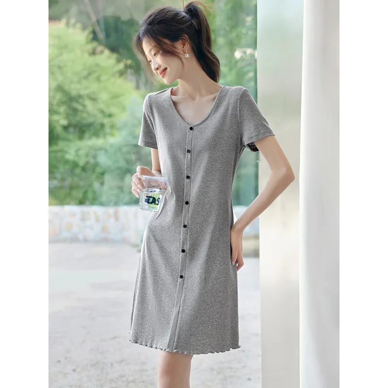 Mo Han Yi Mei Short Sleeved Dress Women's-3
