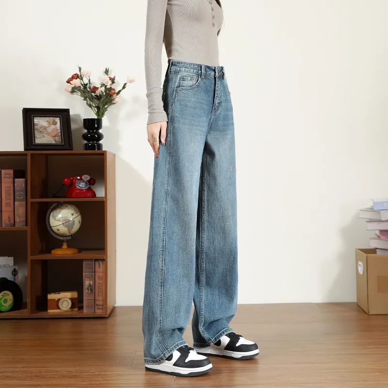 FAWENXIANGZI Jeans Women's Light Blue-4