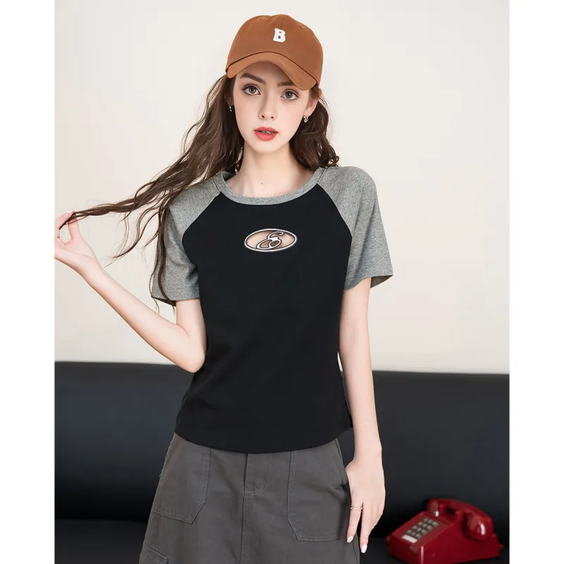 FAWENXIANGZI Raglan Sleeve T Shirt Women's-1