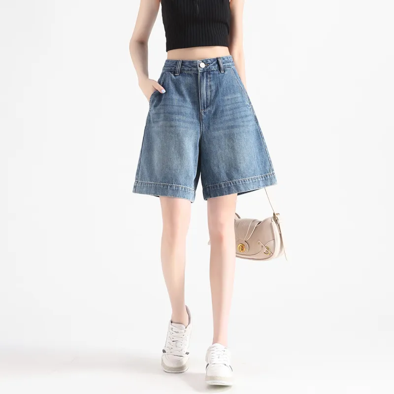 FAWENXIANGZI Denim Shorts Women's-5