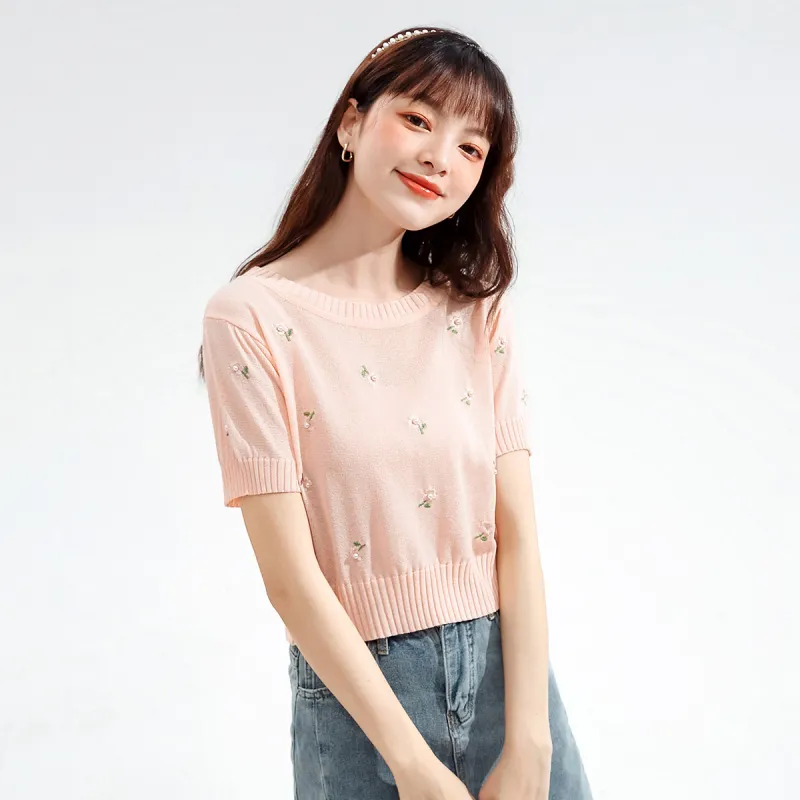 FAWENXIANGZI Knitwear Women's Pink-5