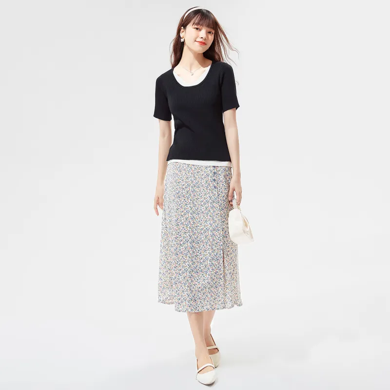 FAWENXIANGZI Regular T Shirt Women's-1