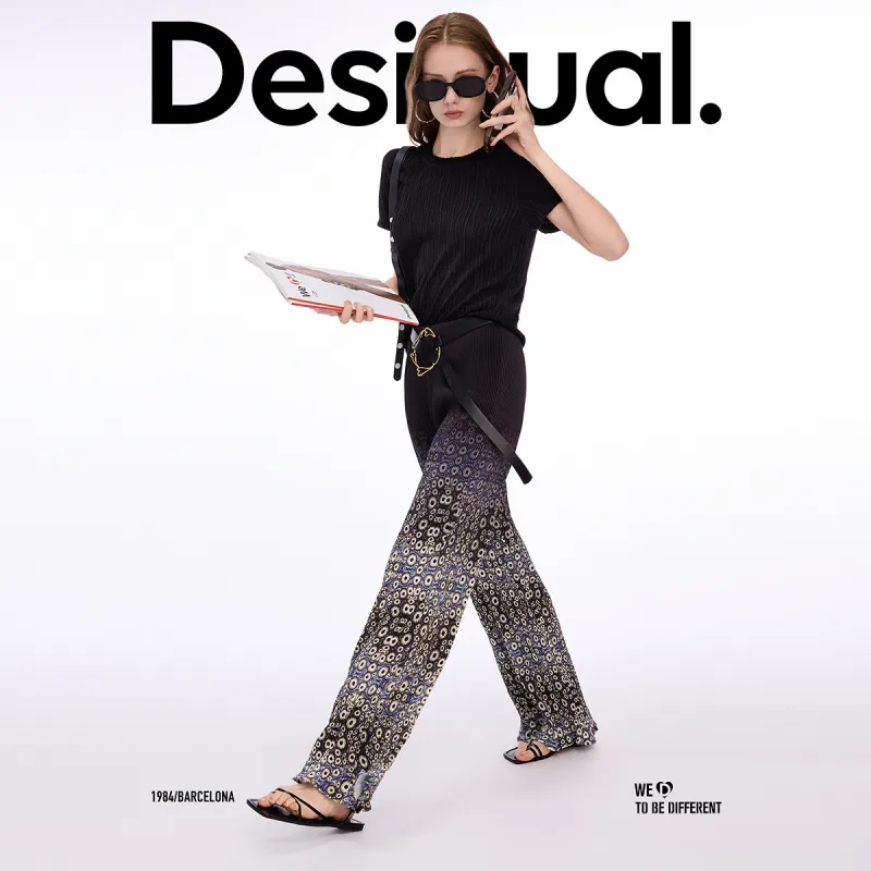 Desigual Casual Pants Women's Blue-2