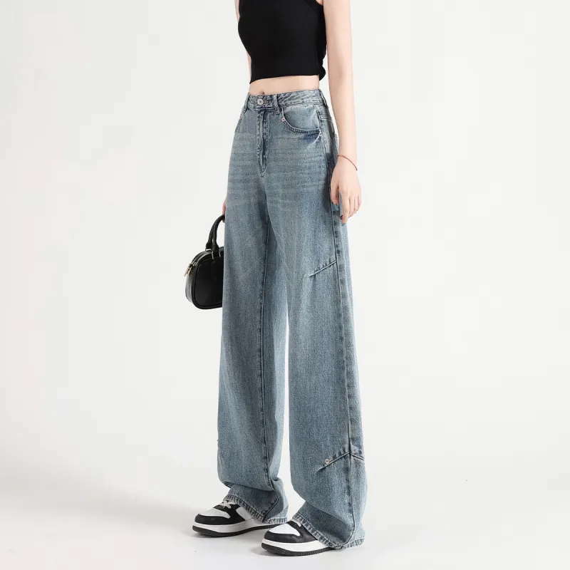 FAWENXIANGZI Jeans Women's Nostalgic Blue-5