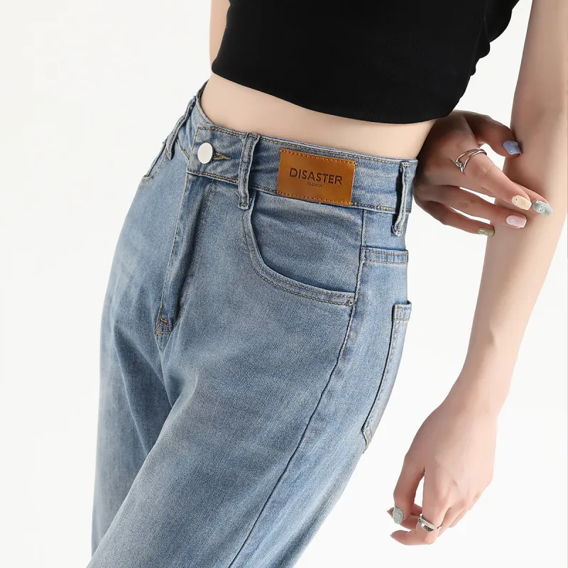 FAWENXIANGZI Jeans Women's Light Blue-5