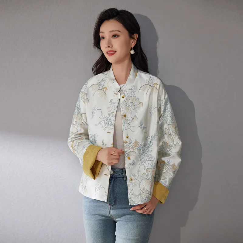 Hang Yi Court Jackets Women's Beige-1