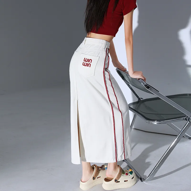 YINLEI Denim Long Skirt Women's-6