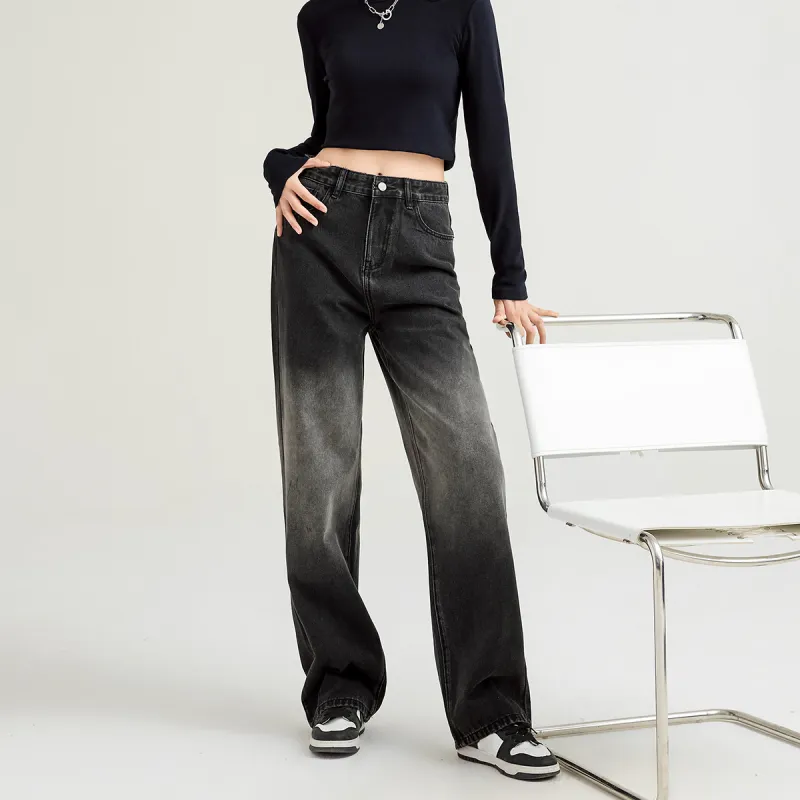 FAWENXIANGZI Jeans Women's Black-4