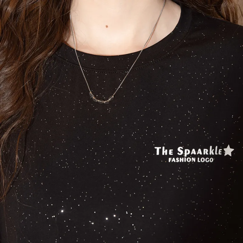 FAWENXIANGZI Drop Shoulder Sleeve T Shirt Women's-4